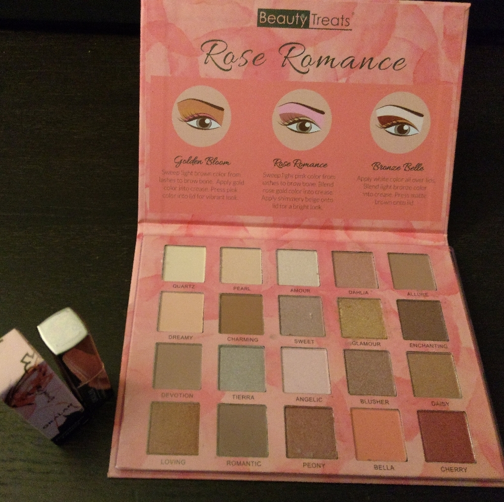 Beauty Treats eyeshadow palette and Lipstick.